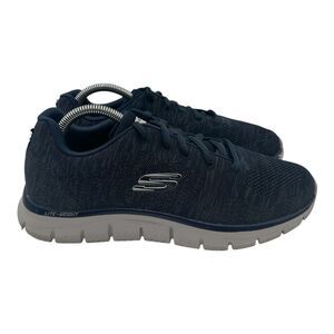 Skechers Track Front Runner Shoes‎ Mens 8 Navy Blue Lace Up Lite Weight 232298